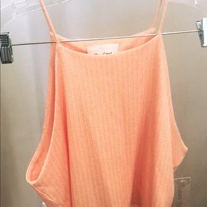 Coral spaghetti strap crop top